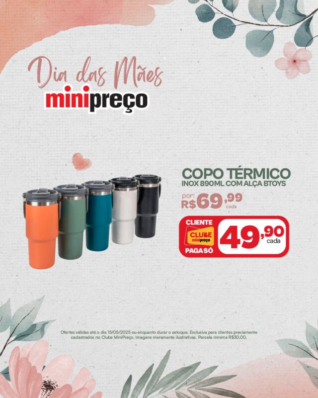 🎁 No MiniPreço tem tudo para surpreender a sua mãe!

 De itens práticos a presentes cheios de carinho, aqui você encontra opções para todos os estilos de mãe — e o melhor: com aquele precinho que você ama! 💖

Já escolheu o presente dela? Corre que ainda dá tempo!
#DiaDasMães #PresenteDeMãe #MiniPreço