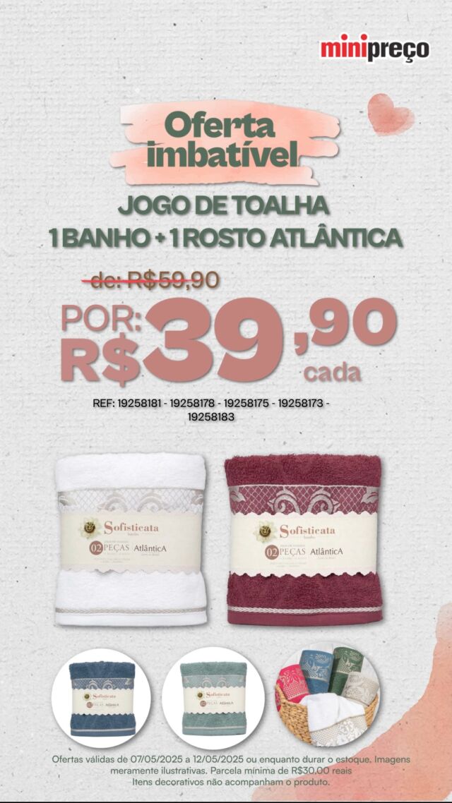 ✨ O almoço de domingo vai ser cheio de amor! 

As melhores ofertas para deixar seu lar ainda mais acolhedor neste Dia das Mães e celebrar momentos inesquecíveis em família.
Vem pro MiniPreço!

#MiniPreço #DiaDasMães